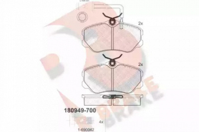 R BRAKE rb0949700 -  Комплект тормозных колодок, дисковый тормоз